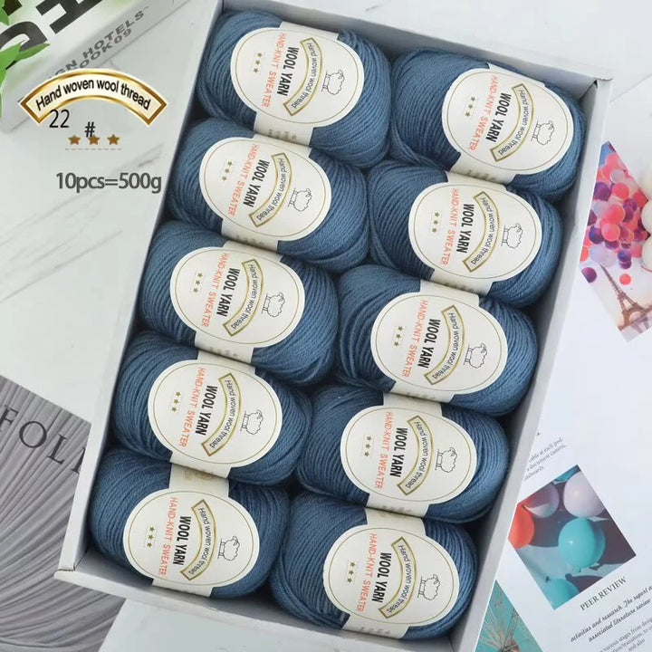 500g 2112 Medium-Fine Wool Yarn – Soft DIY Knitting Yarn for Sweaters, Jackets, Scarves, Hats & Handmade Crafts (10pcs Bag)
