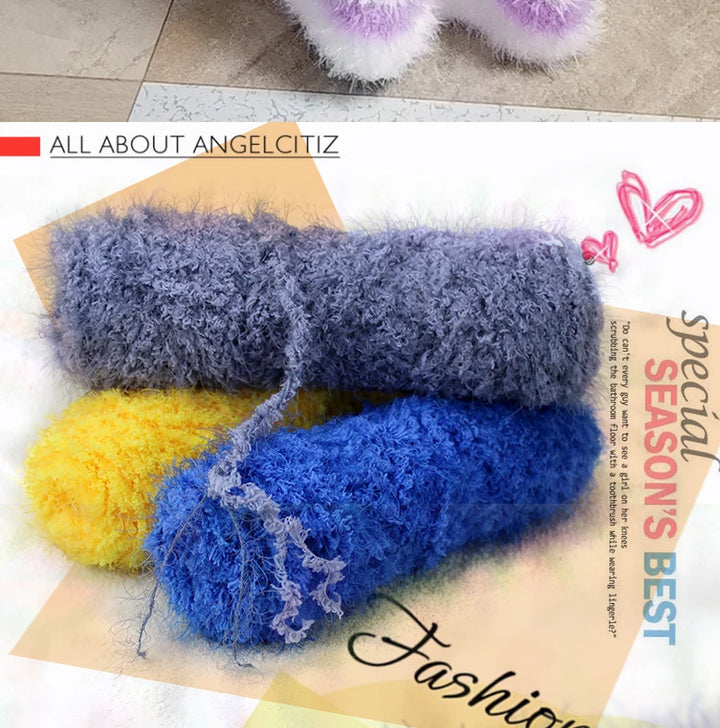 490g Imitation Fur Eyelash Yarn – Thick Roving Yarn for Sweaters, Shawls, Blankets & Cushions