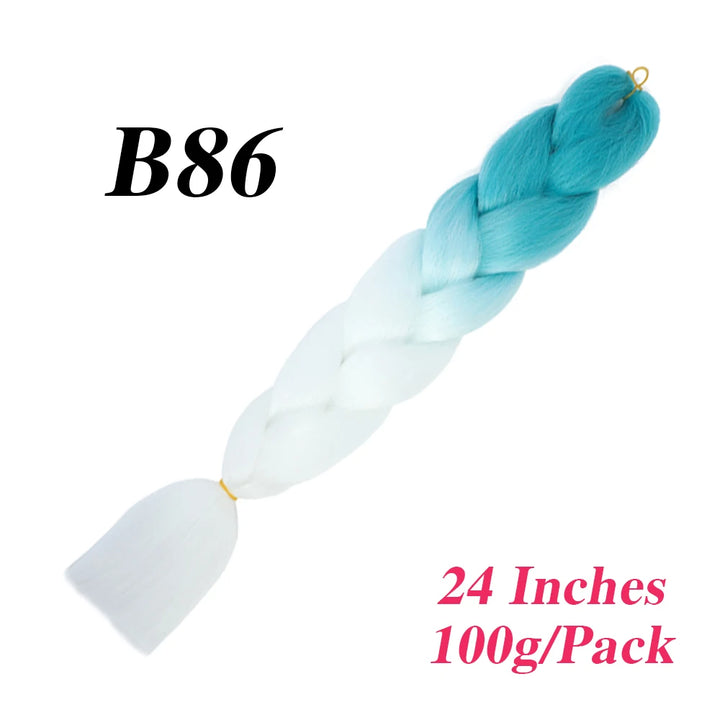 24 Inch Jumbo Braiding Hair – Afro Ombre Synthetic Extensions for Children’s Braids (100g) 33