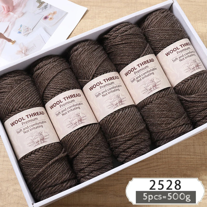 500g Thick Alpaca Wool Yarn – 245 Needle Knitting Yarn for Sweaters, Jackets & Accessories