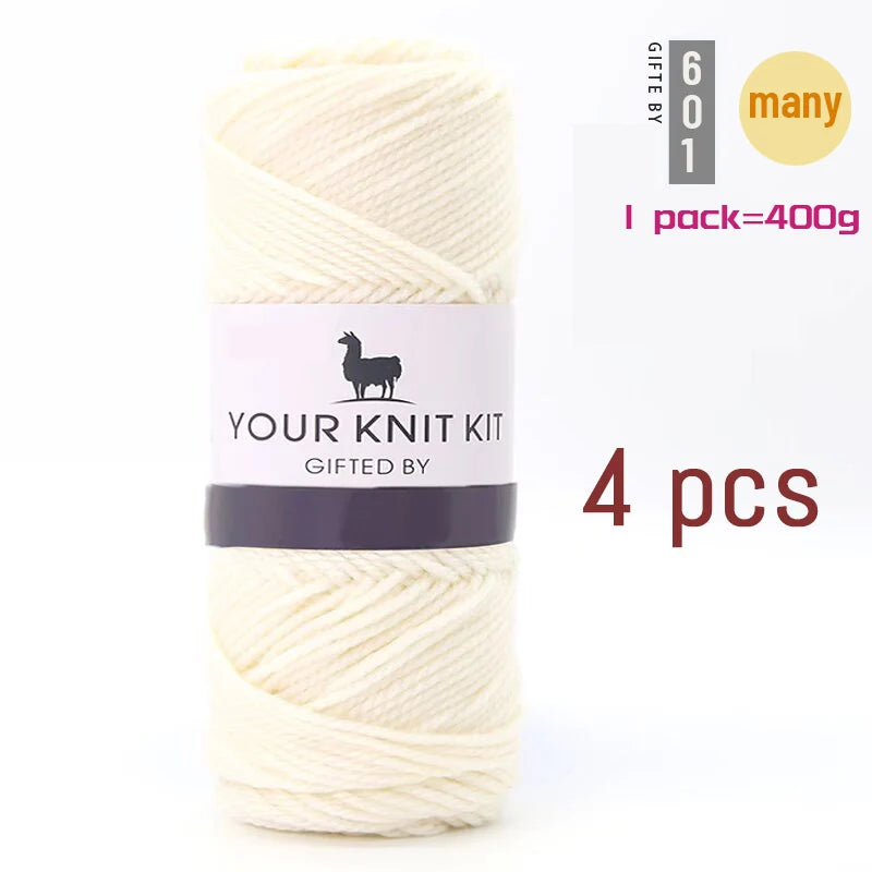 400g Alpaca Wool Yarn – Thick Pure Wool Knitting Yarn for Sweaters, Shawls & Scarves (4 Pieces/Pack)