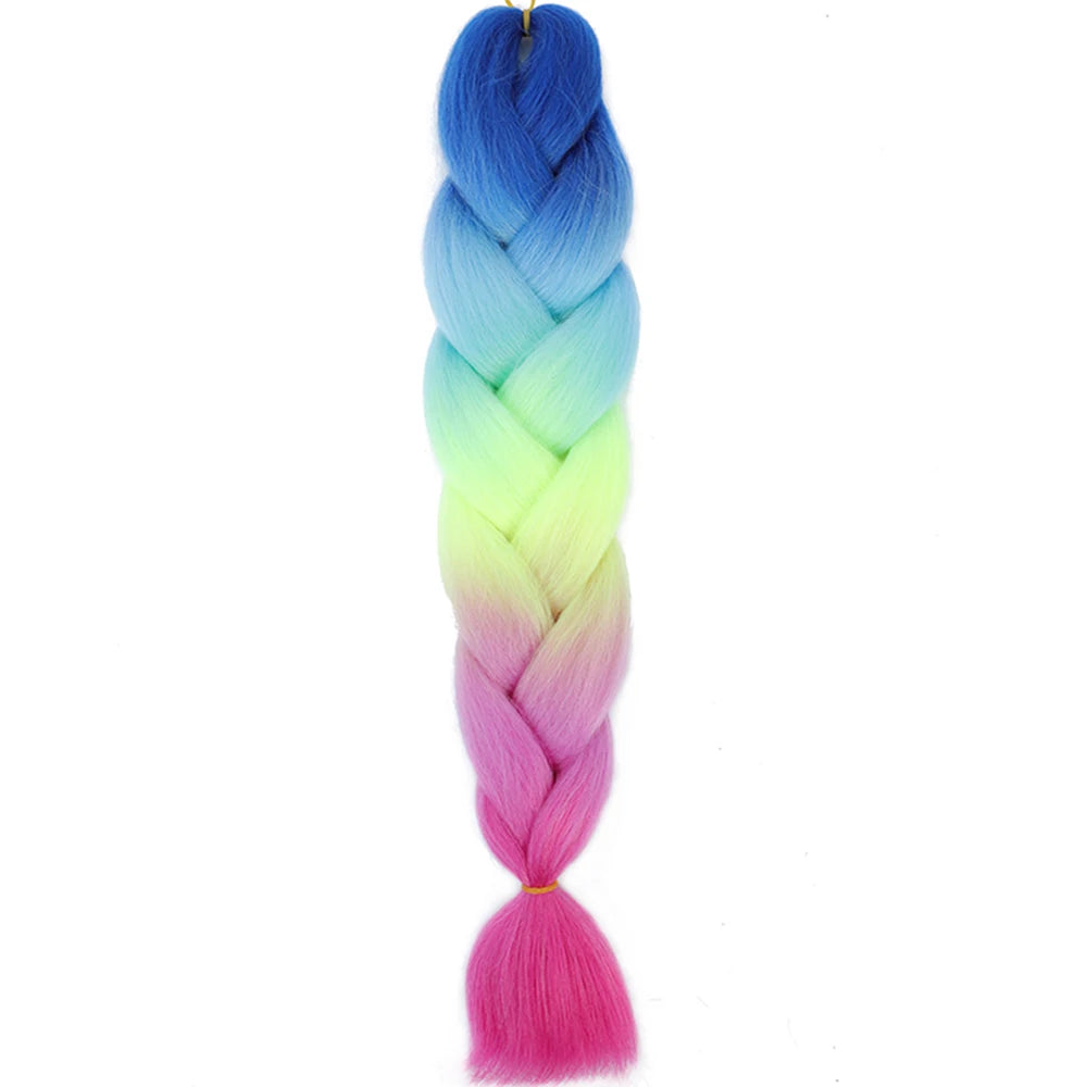 24 Inch Jumbo Braids Extensions – Synthetic Afro Ombre Kanekalon Braiding Hair for Children 22