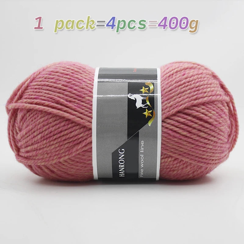 400g Thick Alpaca Wool Yarn – Chunky Knitting Yarn for Sweaters, Scarves, Hats & Coats (4 Skeins Pack)