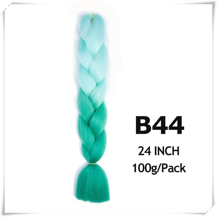 Pre-Stretched Jumbo Braiding Hair – 24 Inch Ombre Purple Synthetic Crochet Extensions for Women