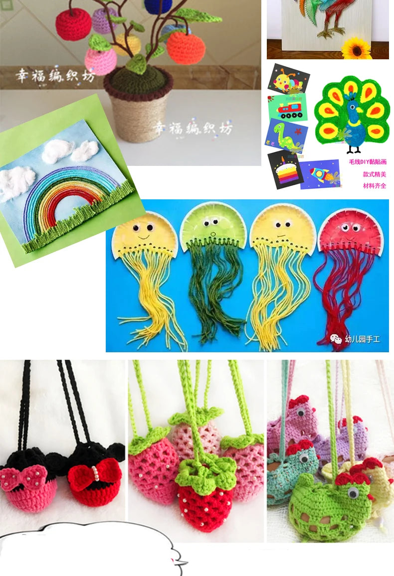 12-Color Yarn Set for Crochet & Knitting – Beginner DIY Craft Yarn Kit for School & Hobby Projects