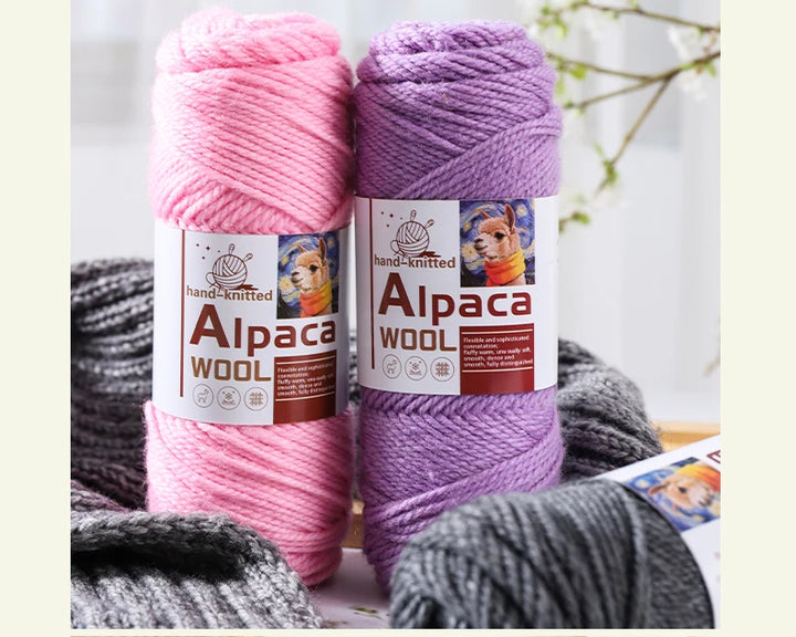 500g Alpaca Wool 245 Stick Stitch Yarn (5 Pieces) – Thick Knitting Yarn for Sweaters, Coats, Blankets & DIY Crafts