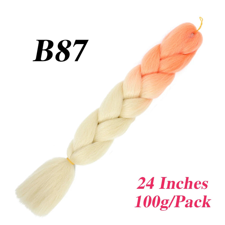 24 Inch Jumbo Braiding Hair – Afro Ombre Synthetic Extensions for Children’s Braids (100g) 33