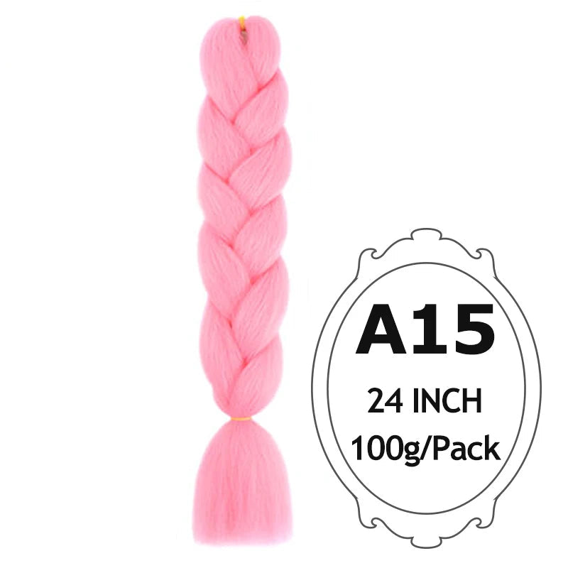 Pink braided hair extension with and product details.
