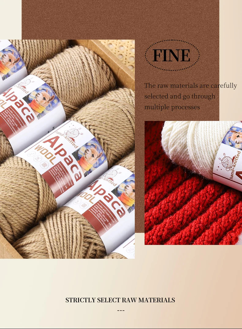 500g Alpaca Wool 245 Stick Stitch Yarn (5 Pieces) – Thick Knitting Yarn for Sweaters, Coats, Blankets & DIY Crafts