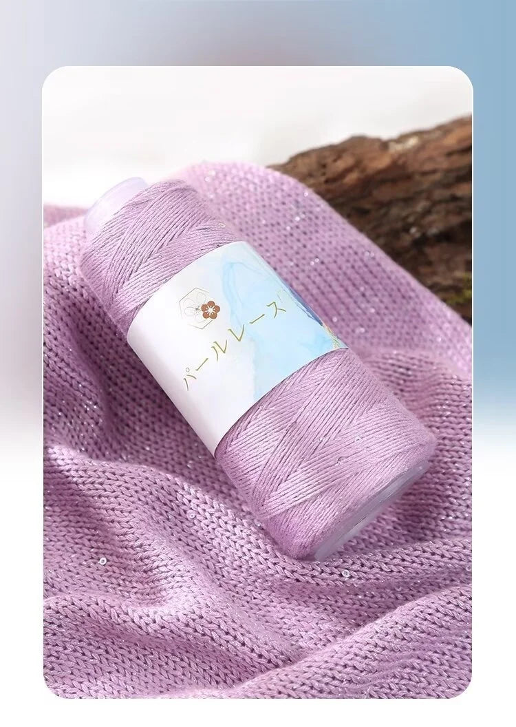 150g Bamboo Fiber & Linen Yarn with Sequins (3 Pieces) – Medium-Fine Yarn for Sweaters, Hats, Gloves & DIY Crafts