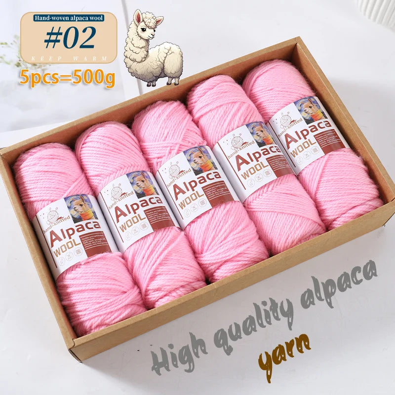 500g Alpaca Wool 245 Stick Stitch Yarn (5 Pieces) – Thick Knitting Yarn for Sweaters, Coats, Blankets & DIY Crafts