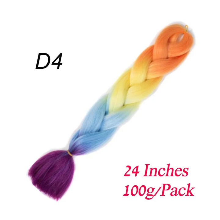 24 Inch Synthetic Ombre Braiding Hair – Jumbo Braid Extensions for DIY Hairstyles (Blue/Grey)