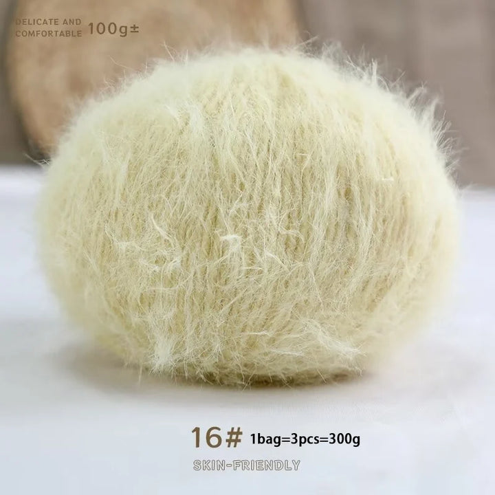 Long-Haired Solid Color Snowflake Yarn – Soft, Skin-Friendly Yarn for Sweaters, Scarves & DIY Crafts (3pcs, 300g)