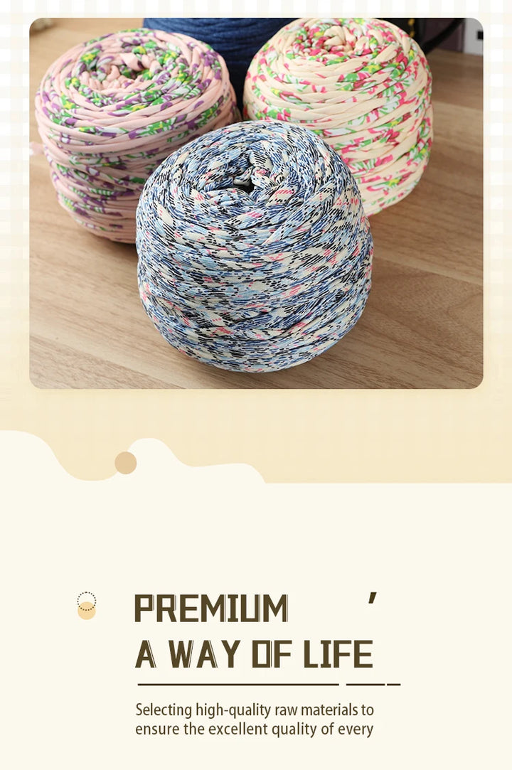 600g Large Polyester Fabric Yarn Set (2 Pieces) – Colorful Elastic Yarn for Bags, Slippers & DIY Crafts