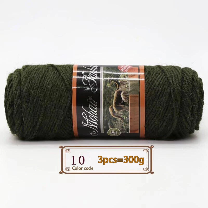 300g Colorful Mohair Alpaca Yarn – Soft Knitting Yarn for Sweaters, Scarves, Hats & DIY Crafts