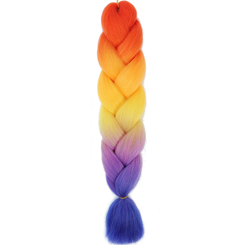 24 Inch Jumbo Braids Extensions – Synthetic Afro Ombre Kanekalon Braiding Hair for Children 22