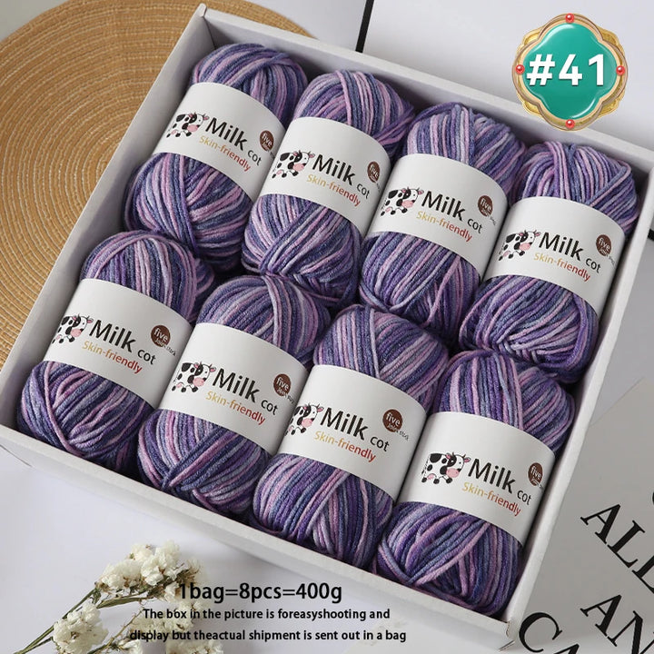 Colorful 5-Strand Gradient Yarn – Multi-Color Segment-Dyed Knitting Yarn for Sweaters, Hats, Scarves & DIY Crafts
