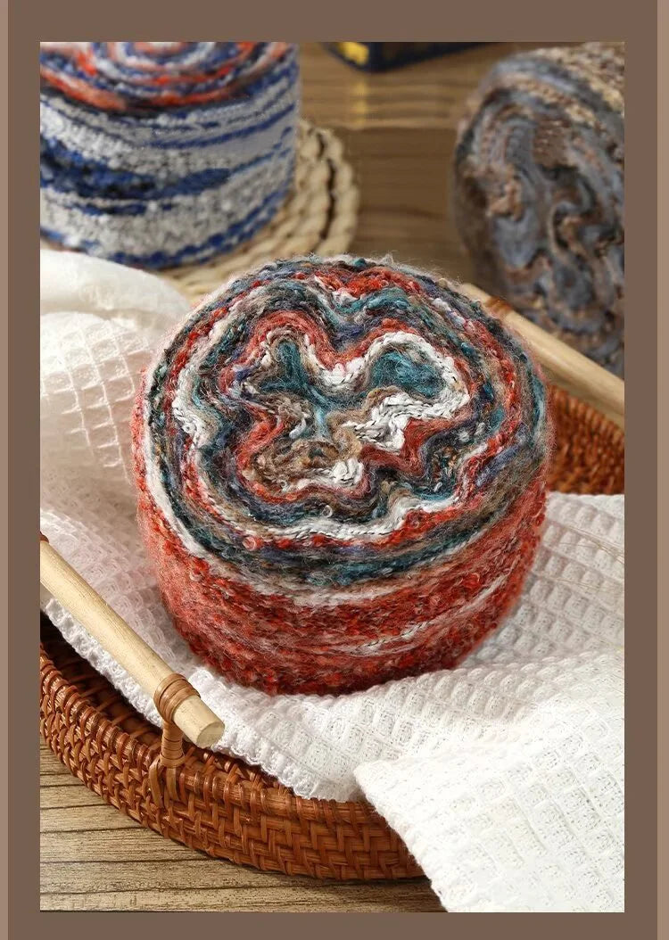 200g Oil Painting Gradient Mohair Wool Yarn (2 Pieces) – Colorful Rainbow Yarn for Sweaters, Coats, Hats & Scarves