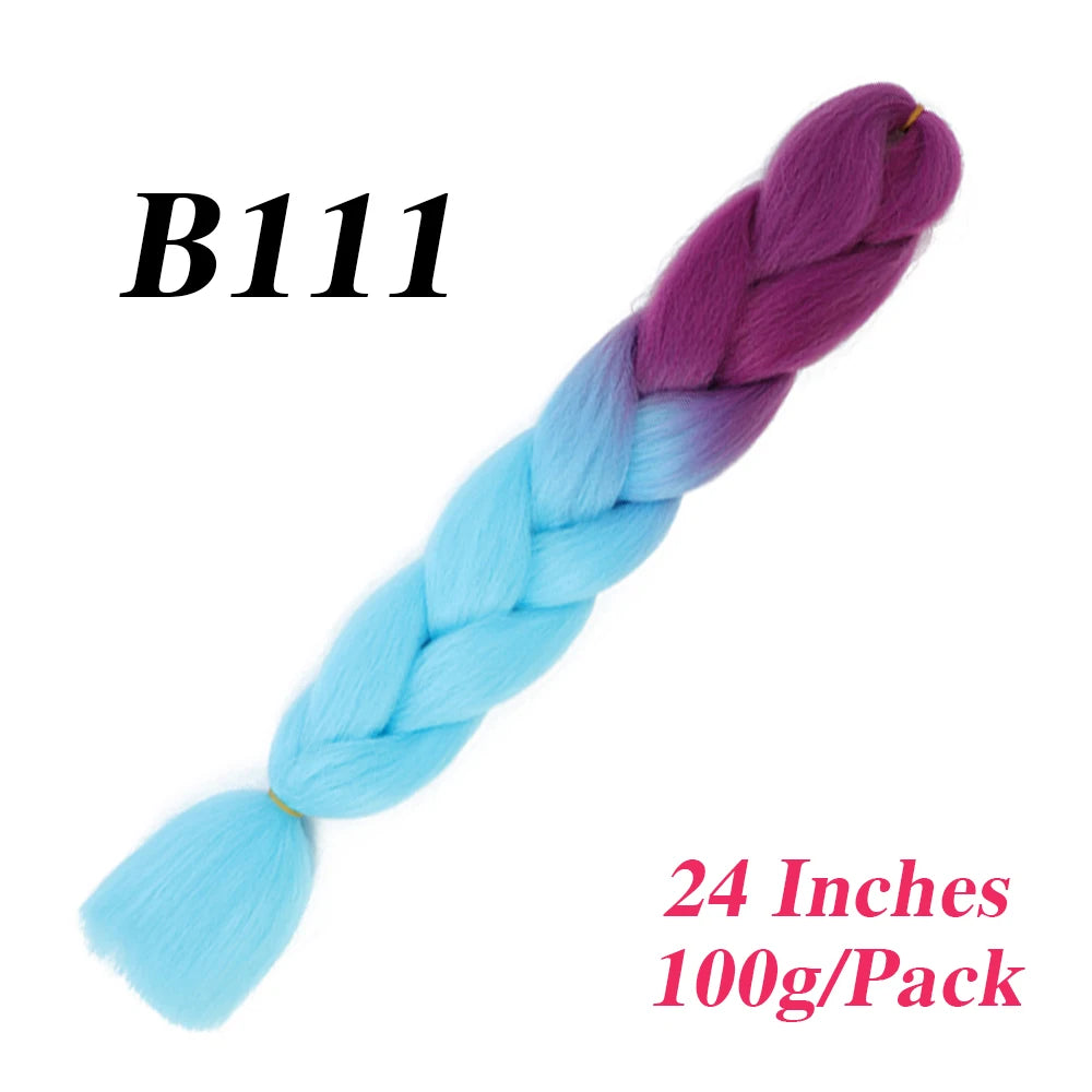 24 Inch Jumbo Braiding Hair – Afro Ombre Synthetic Extensions for Children’s Braids (100g) 33