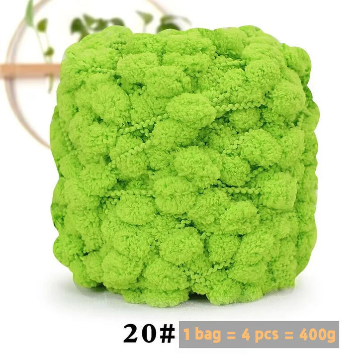 Super Soft Bean Yarn – Plush Polyester Chunky Yarn for Blankets, Cushions, Hats & DIY Crafts (400g, 4pcs Pack)