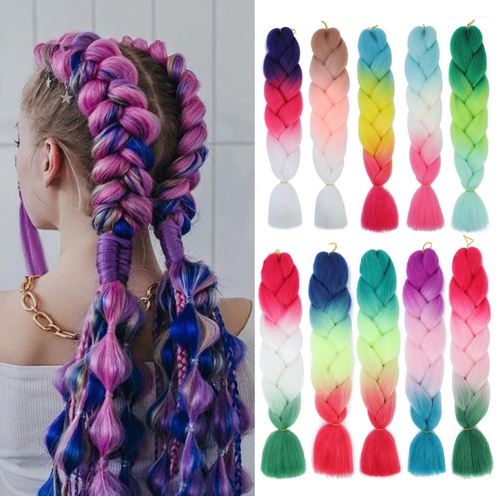 Synthetic 24 Inch 100g Ombre Jumbo Braiding Hair – Kanekalon Twist Extensions