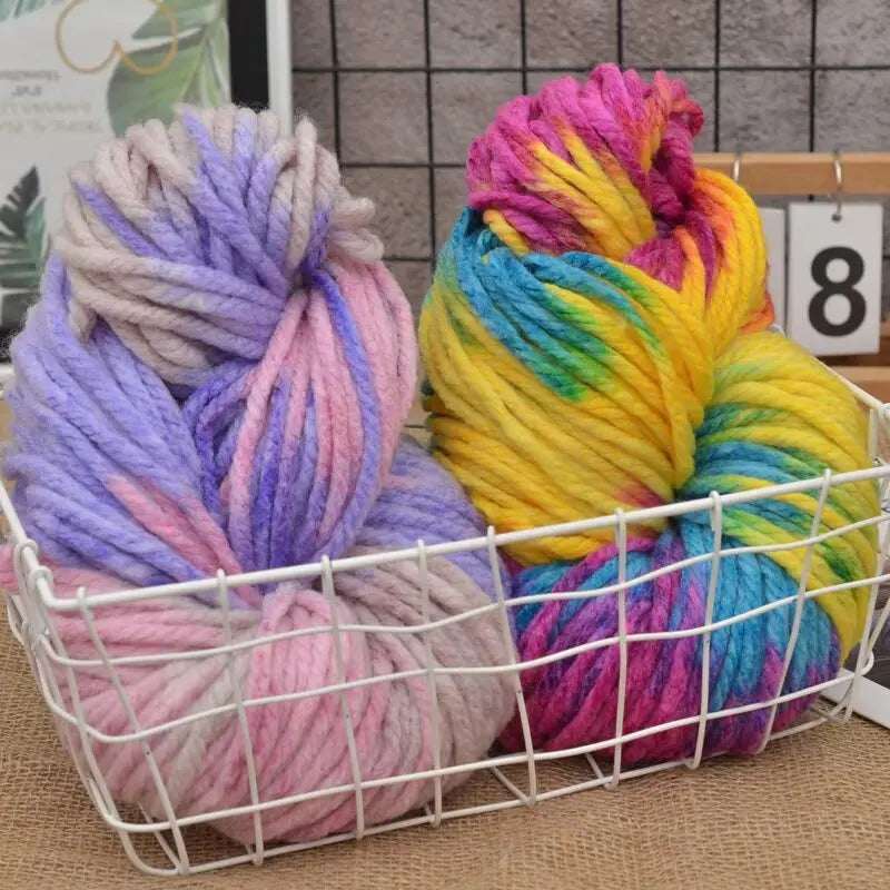 500g Extra Thick Polyester Yarn (2 Skeins) – Chunky Knitting Yarn for Sweaters, Hats, Cushions & DIY Crafts