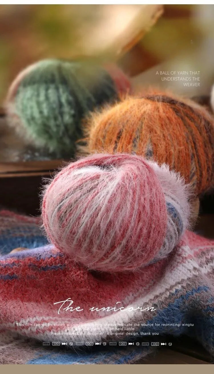 300g Xuebao Gradient Plush Yarn (3 Pieces) – Soft Warm Knitting Yarn for Scarves, Hats, Gloves & Blankets