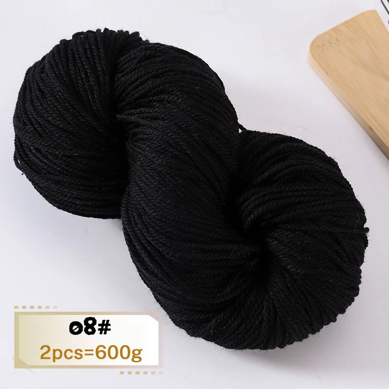 600g Thick Alpaca Wool Yarn Set (2 Pieces) – Premium Knitting Yarn for Sweaters, Scarves, Hats & DIY Crafts
