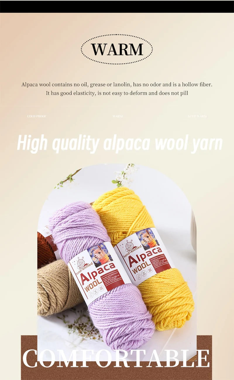 500g Alpaca Wool 245 Stick Stitch Yarn (5 Pieces) – Thick Knitting Yarn for Sweaters, Coats, Blankets & DIY Crafts