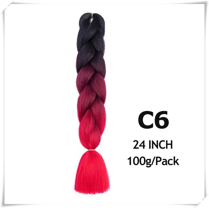 Pre-Stretched Jumbo Braiding Hair – 24 Inch Ombre Purple Synthetic Crochet Extensions for Women