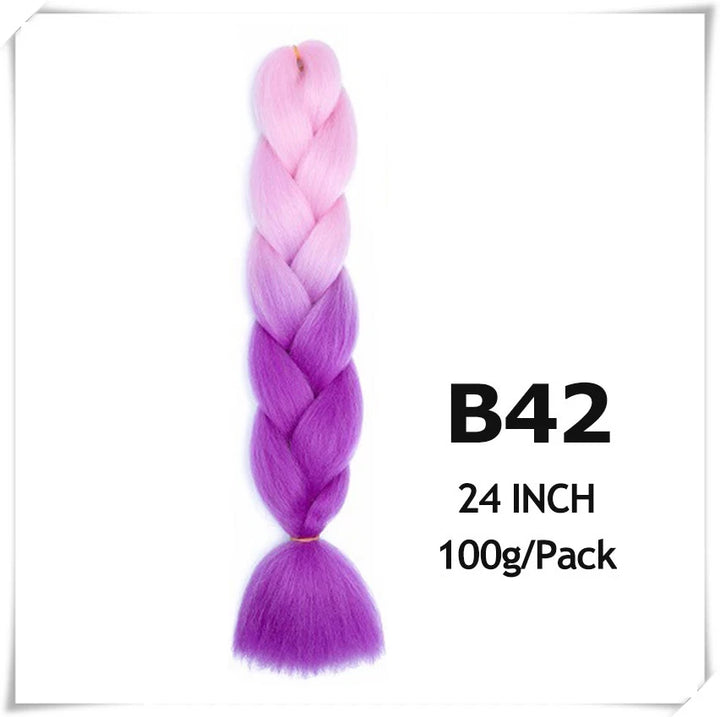 Pre-Stretched Jumbo Braiding Hair – 24 Inch Ombre Purple Synthetic Crochet Extensions for Women