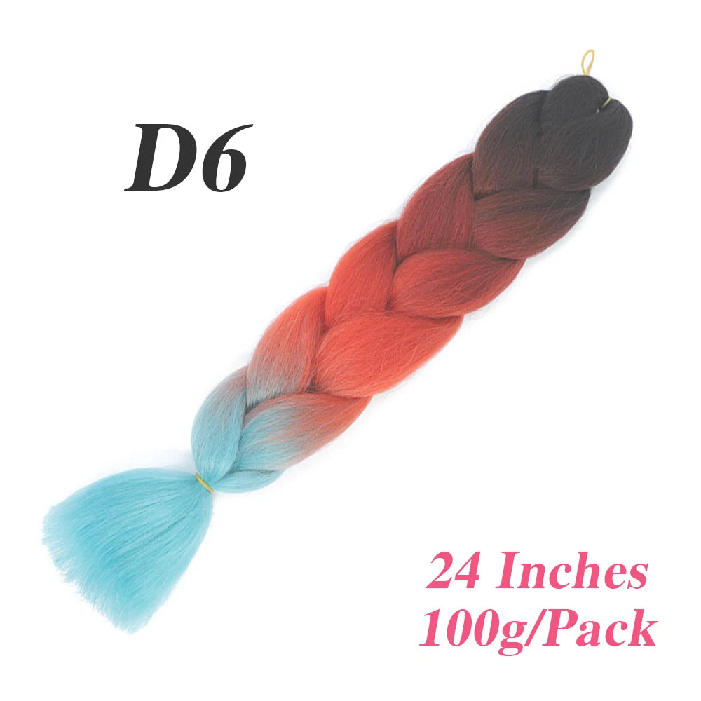 24 Inch Jumbo Braiding Hair – Afro Ombre Synthetic Extensions for Children’s Braids (100g) 33