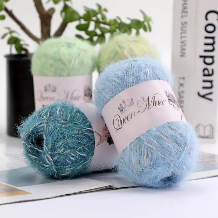 400g Multicolored Rainbow Alpaca Mohair Yarn – Soft Fluffy Knitting Yarn for Sweaters & Shawls (8 Pieces/Bag)