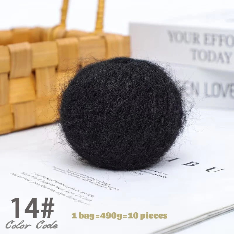 250g Long-Haired Mohair Yarn – Soft Fluffy Knitting Yarn for Sweaters, Scarves & Coats (10 Pieces/Bag)