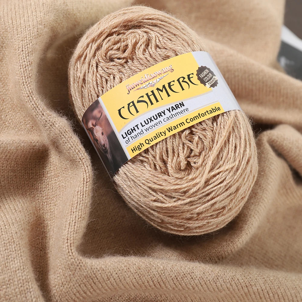 Premium Cashmere Blend Knitting Yarn Set – Medium-Fine Soft Wool Yarn for Sweaters, Scarves, Hats & Shawls (6 Main + 6 Elastic Threads)