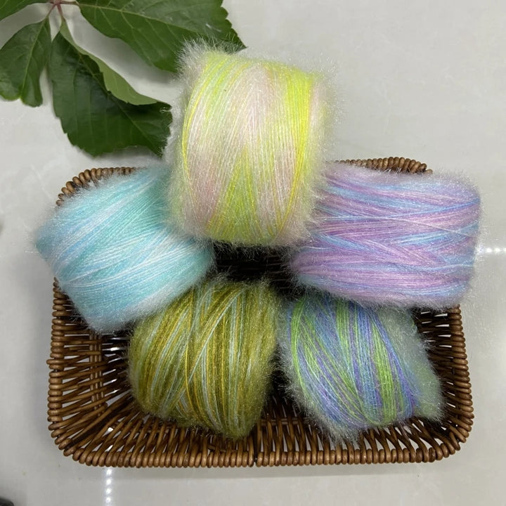 300g Soft Long-Haired Yarn Set – 6-Piece Fluffy Yarn for Knitting & DIY Projects
