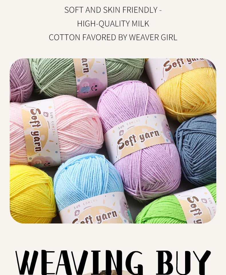240g Medium-Thin Combed Yarn – Soft DIY Knitting & Crochet Yarn Balls (6 Pieces / Pack)