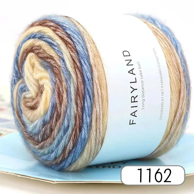 1pc 100g Gradient Rainbow Yarn – Soft Knitting & Crochet Yarn for Sweaters, Scarves, Hats & Shawls
