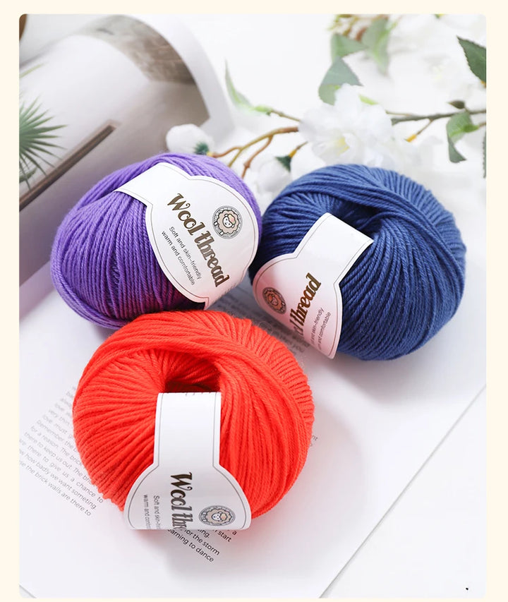500g Fine Wool Knitting Yarn – Soft Handmade Yarn for Sweaters, Scarves, Hats & DIY Crafts (10 Skeins)