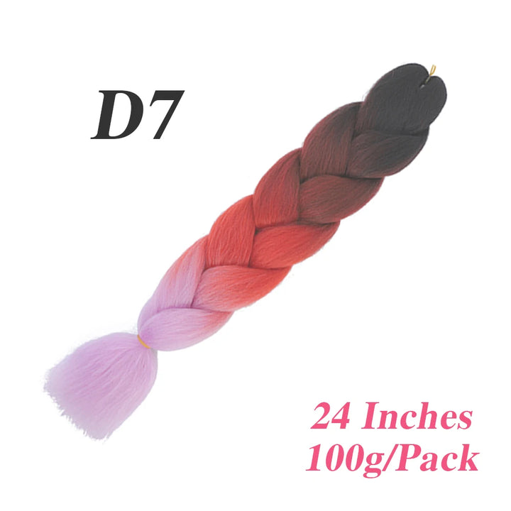 24 Inch Jumbo Braiding Hair – Afro Ombre Synthetic Extensions for Children’s Braids (100g) 33