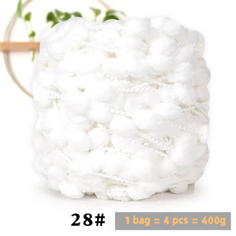 Super Soft Bean Yarn – Plush Polyester Chunky Yarn for Blankets, Cushions, Hats & DIY Crafts (400g, 4pcs Pack)