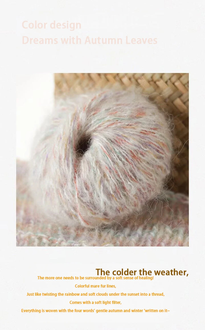 250g Colorful Mohair Alpaca Yarn Set (10 Pieces) – Soft Medium-Thick Yarn for Sweaters, Coats, Shawls & DIY Crafts