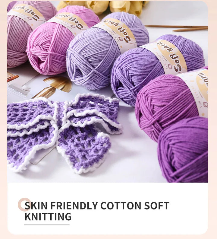 240g Medium-Thin Combed Yarn – Soft DIY Knitting & Crochet Yarn Balls (6 Pieces / Pack)