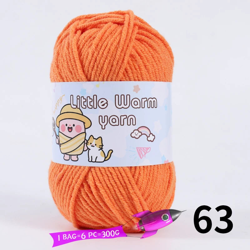 300g Medium-Thick Soft Yarn – DIY Hand-Knitting Yarn Balls for Sweaters, Hats & Crafts (6 Pieces / Pack)