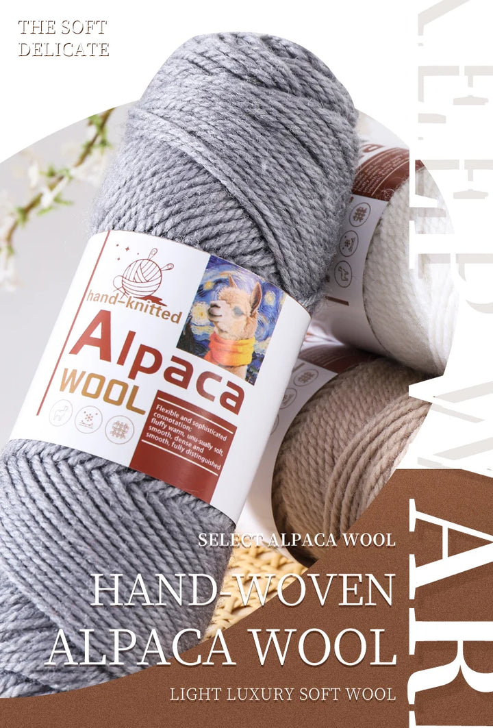 500g Alpaca Wool 245 Stick Stitch Yarn (5 Pieces) – Thick Knitting Yarn for Sweaters, Coats, Blankets & DIY Crafts