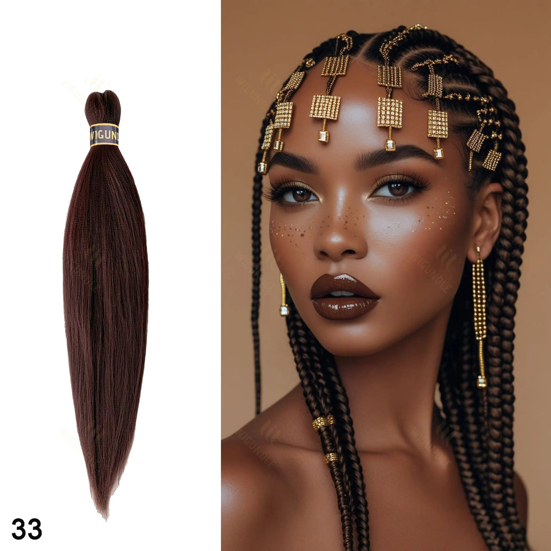Wig with braided hair and a ponytail