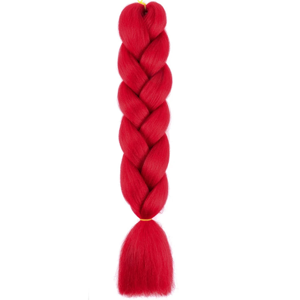 24 Inch Jumbo Box Braids Extensions – Synthetic Braiding Hair for Children (Pink, Purple, Yellow, Gray)