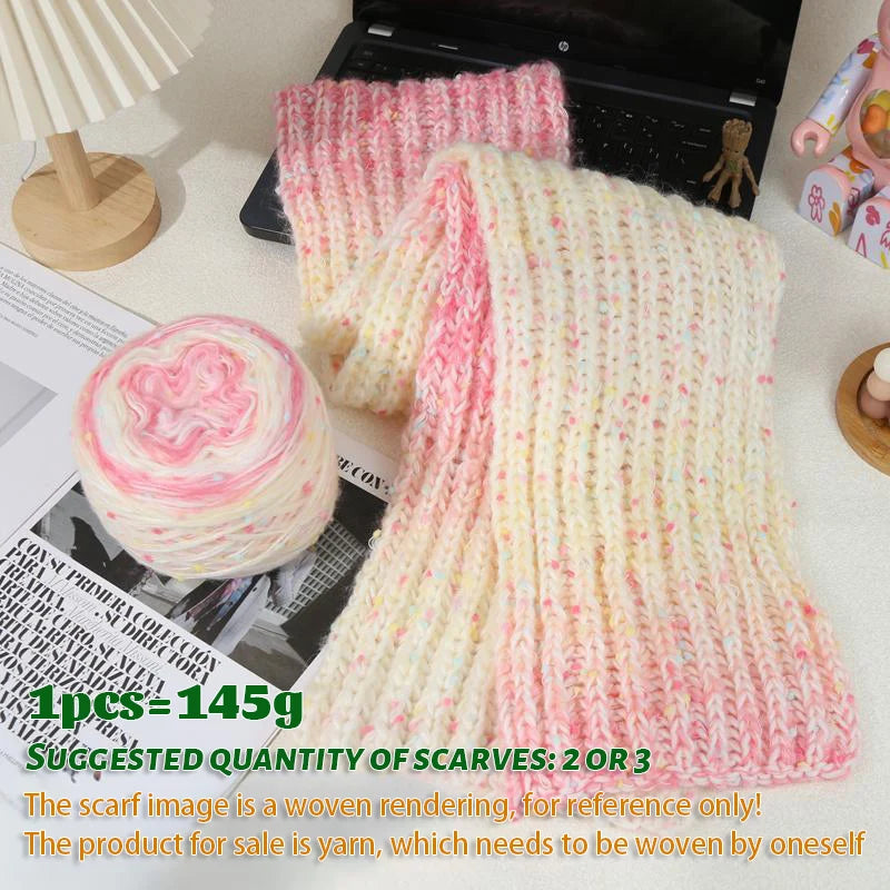 145g Gradient Dot Wool Yarn Ball – Soft Long-Dye Knitting Yarn for Scarves, Hats & Fashion Accessories