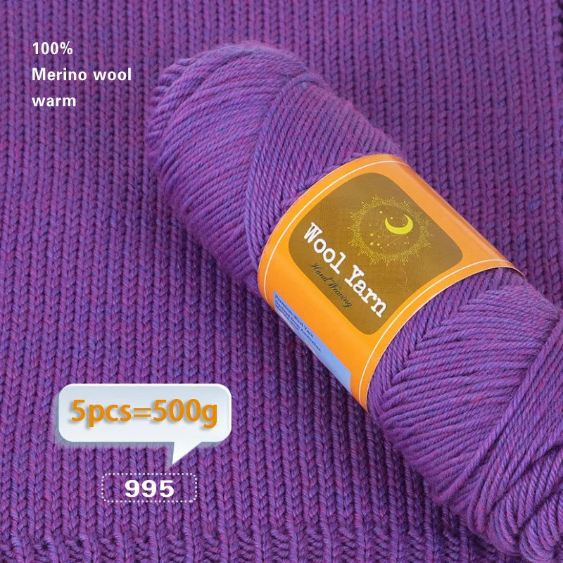 500g Colorful Alpaca Yarn – Thick Knitting Yarn for Sweaters, Coats, Scarves, Hats & Winter DIY Crafts