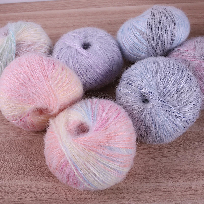 300g Gradient Alpaca Mohair Yarn Set (6 Pieces) – Soft Lightweight Knitting Yarn for Sweaters, Shawls, Hats & Scarves